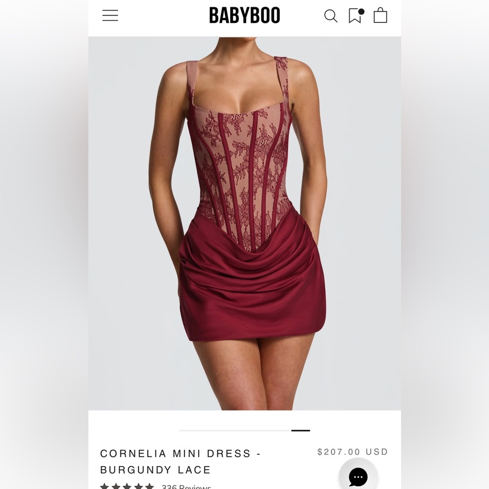 Babyboo Burgundy Lace Mini Dress